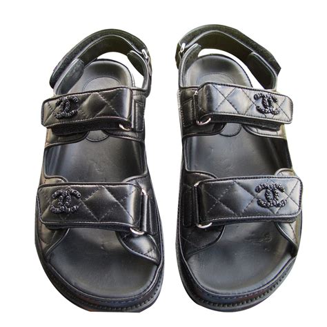 chanel sandals black price|chanel sandals official site.